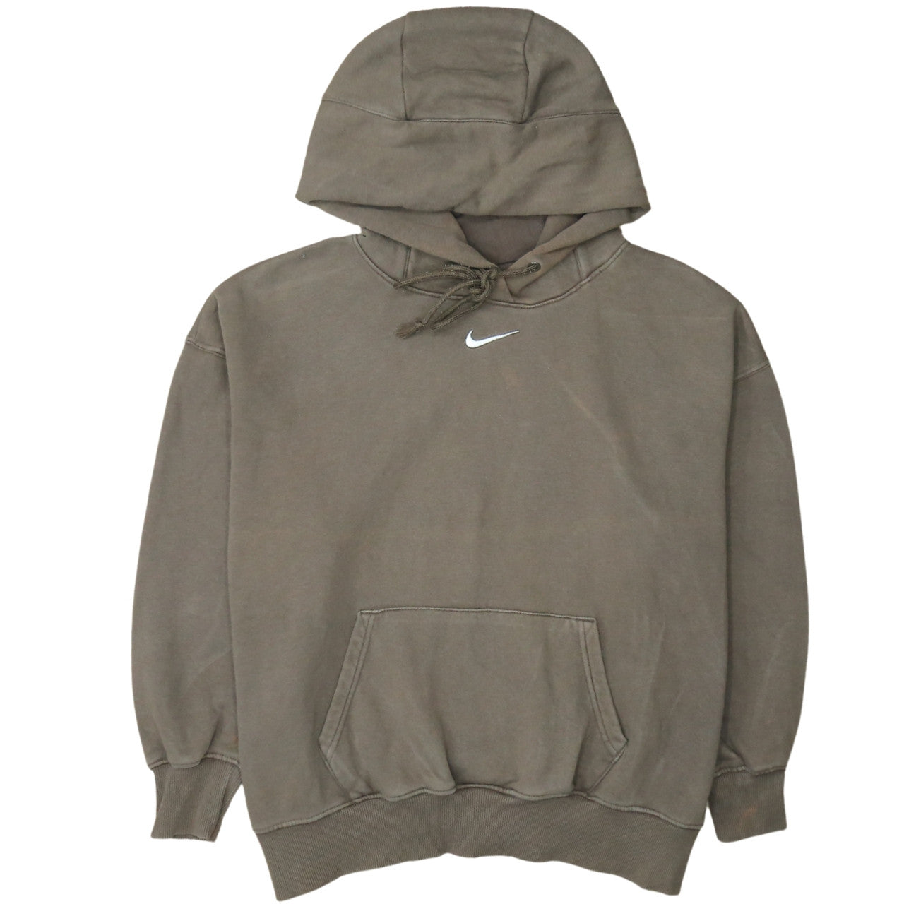 Nike Men's Brown Pullover Hoodie M Regular Fit Sports Style