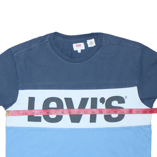 Levi's Men's Blue Colourblock Logo Cotton T-Shirt Size M