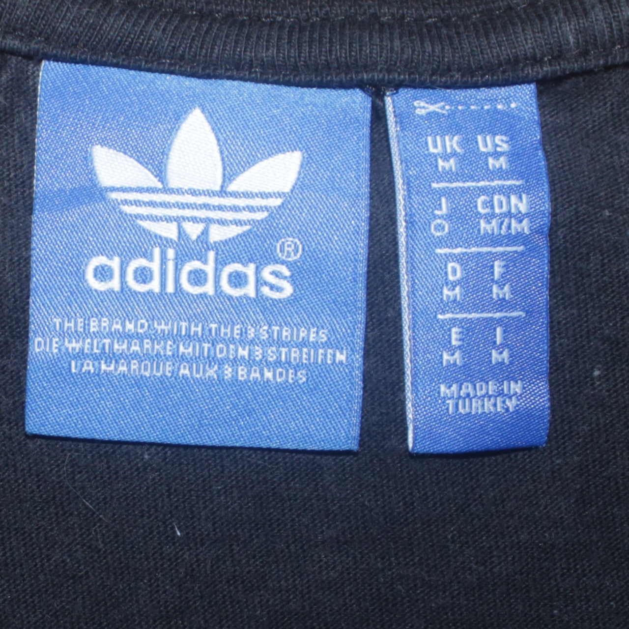 Adidas Men's Black Blue Camouflage Logo Graphic T-Shirt Size M