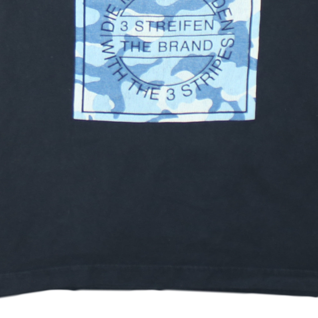 Adidas Men's Black Blue Camouflage Logo Graphic T-Shirt Size M