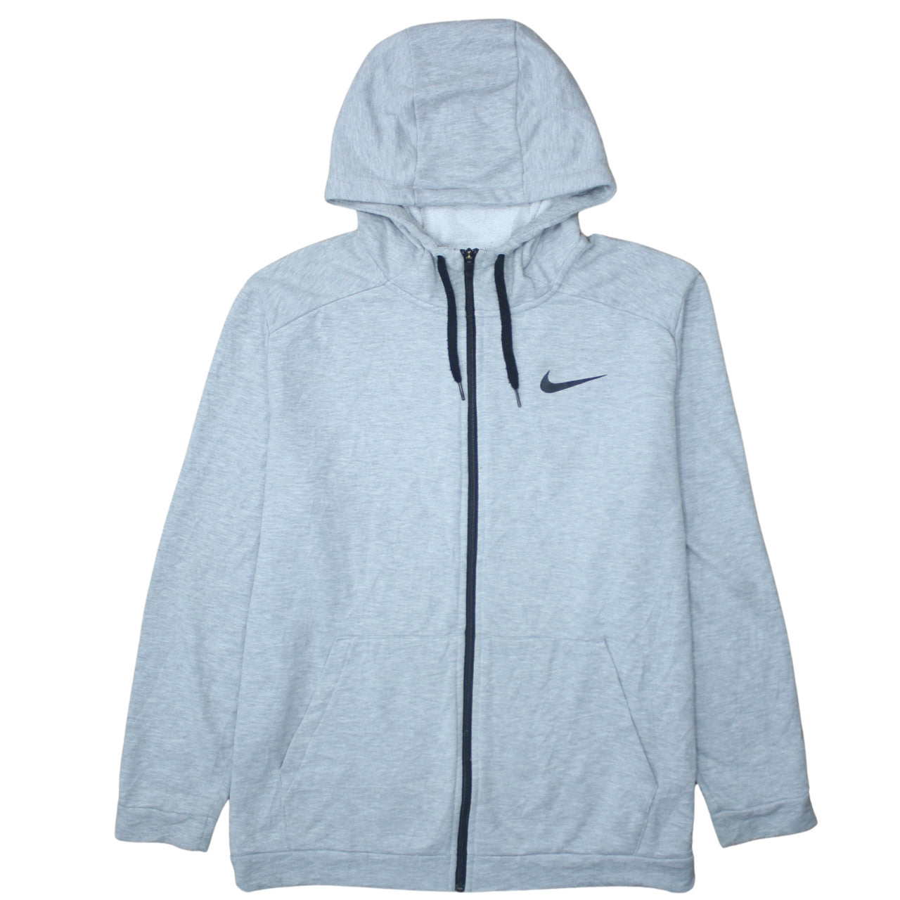 Nike Men's Grey Dri-FIT Full Zip Hoodie 2XL Regular Fit