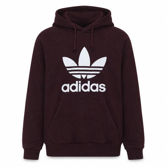 Adidas Men's Brown Pullover Hoodie L Regular Fit Graphic Logo Sweatshirt