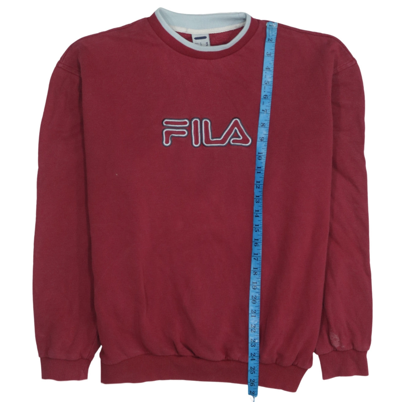 Fila Men's Red Embroidered Logo Crew Neck Sweatshirt Size M
