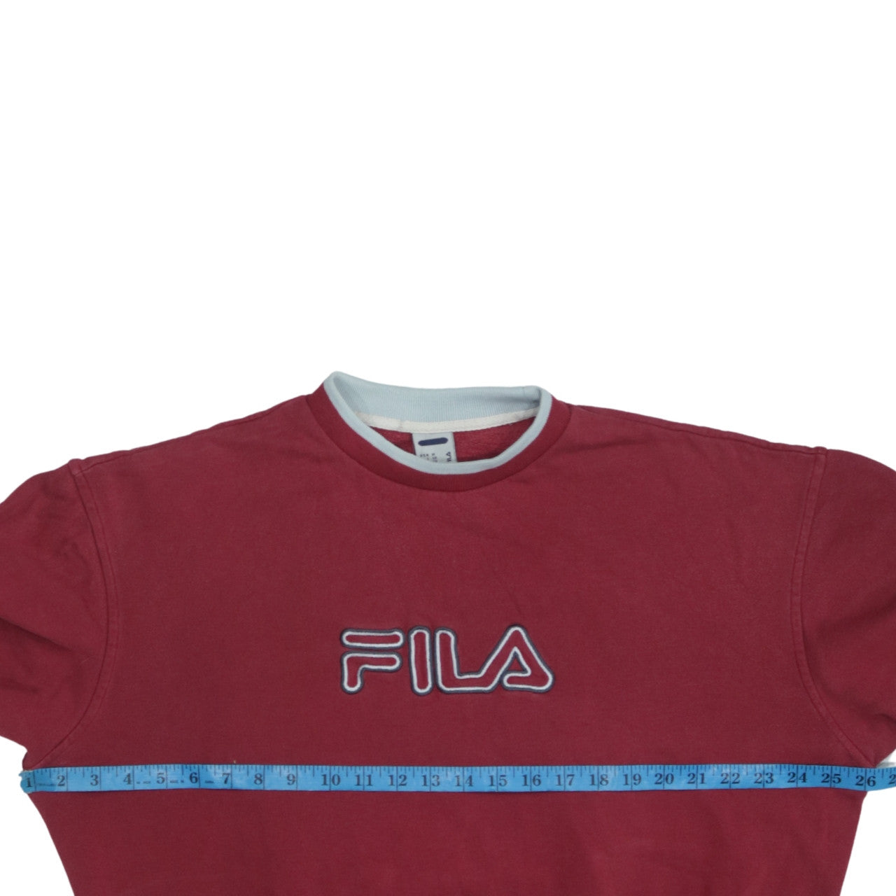 Fila Men's Red Embroidered Logo Crew Neck Sweatshirt Size M