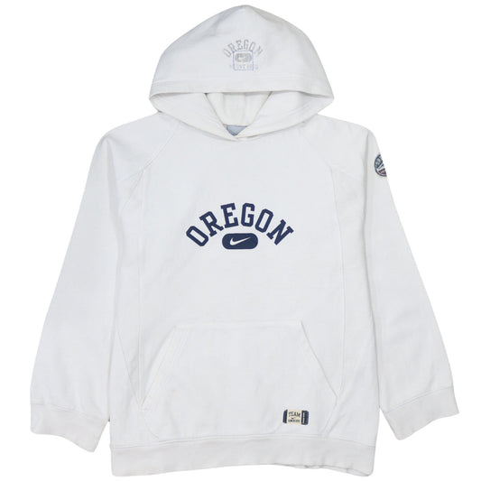 Nike Boys White Oregon Pullover Hoodie Size 12-13 Years Fleece Lined