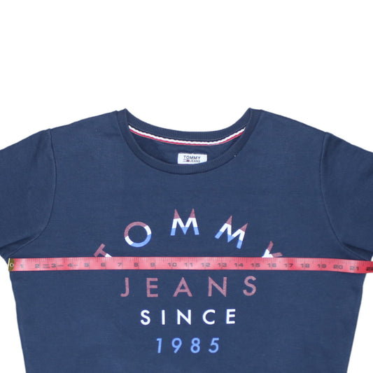 Tommy Jeans Womens Navy Blue Cotton Crew Neck Sweatshirt M