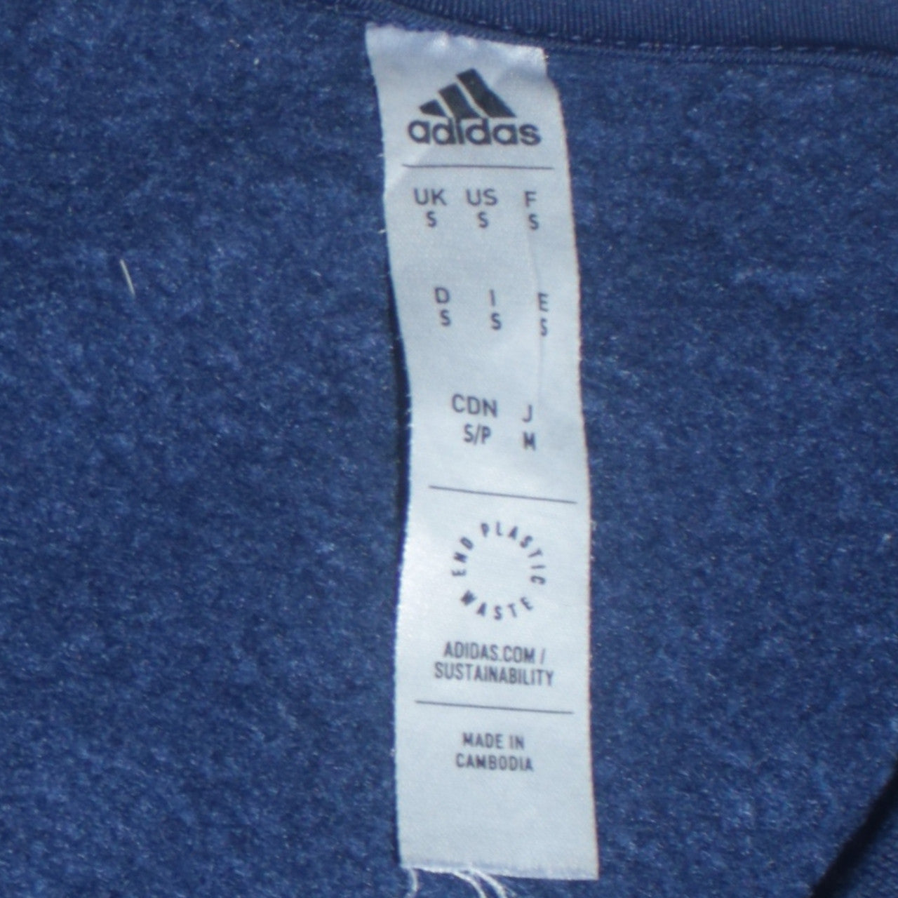 Adidas Men's Blue Crew Neck Pullover Sweatshirt Size S