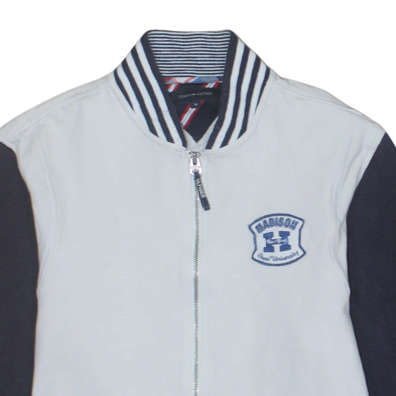 Tommy Hilfiger Men's Beige & Navy Varsity Jacket Size M Cotton Blend