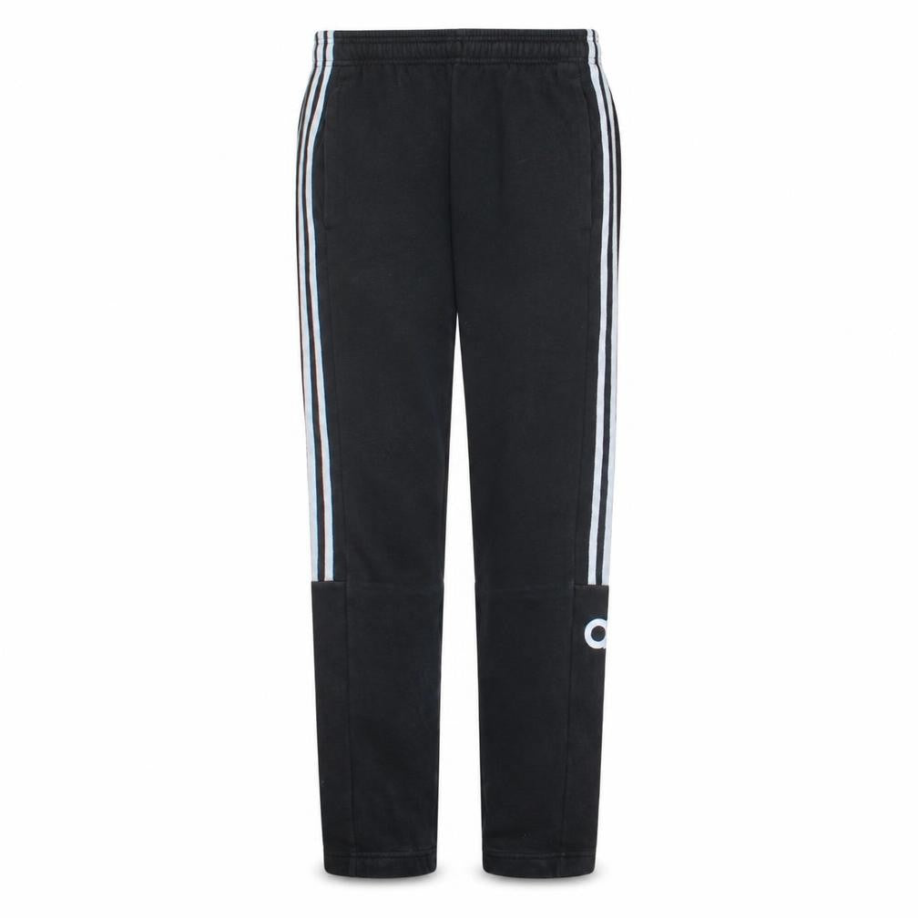 Front view of Adidas men’s black track pants m elastic waist tapered sports trousers