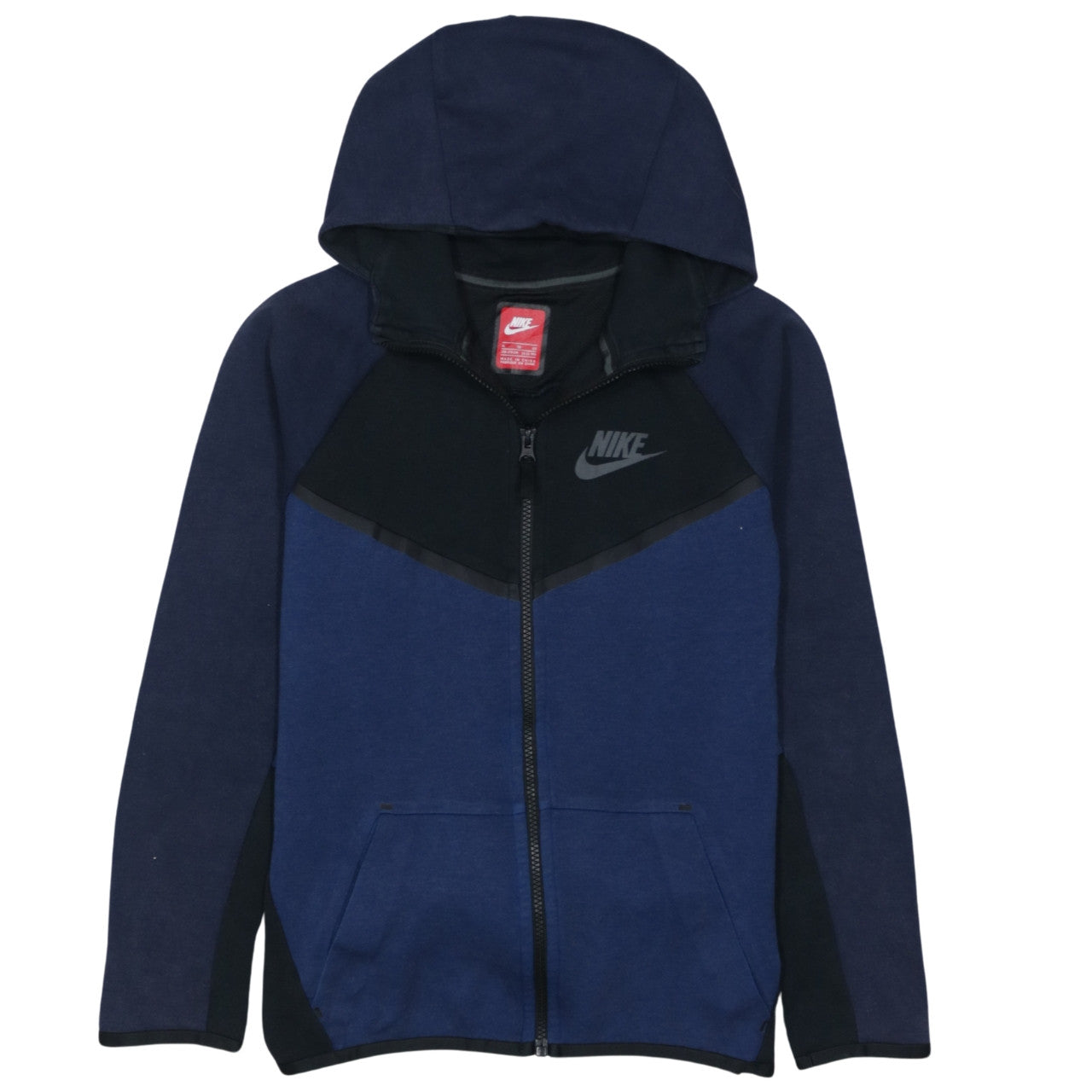 Nike Boys Blue & Black Full Zip Hoodie XL 13-15 Years Fleece Lined
