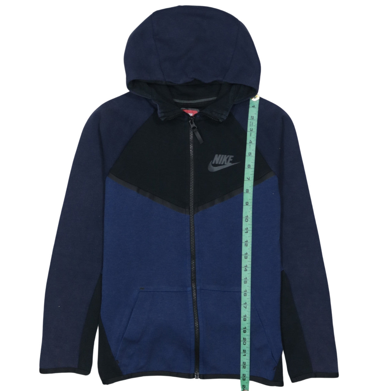 Nike Boys Blue & Black Full Zip Hoodie XL 13-15 Years Fleece Lined