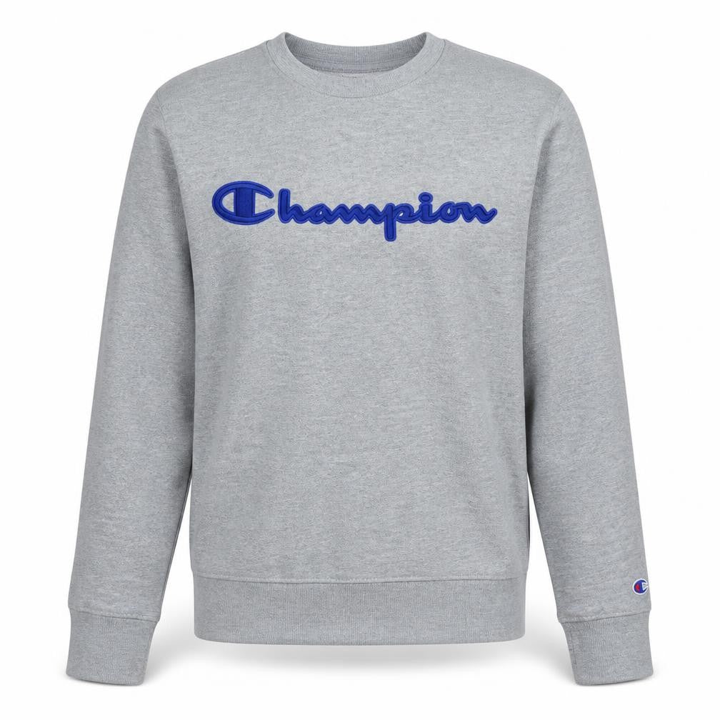 Champion Men's Grey Small Pullover Sweatshirt Crew Neck Embroidered Logo