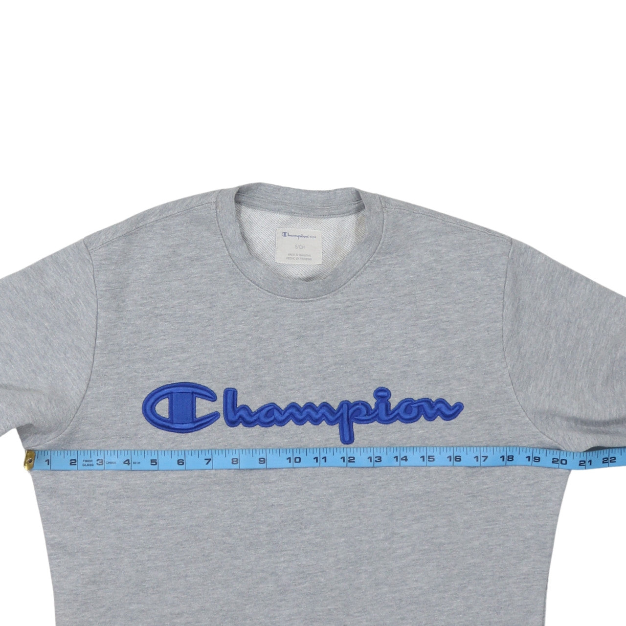 Champion Men's Grey Small Pullover Sweatshirt Crew Neck Embroidered Logo