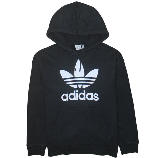 Adidas Womens Black Medium Pullover Hoodie with Logo Print