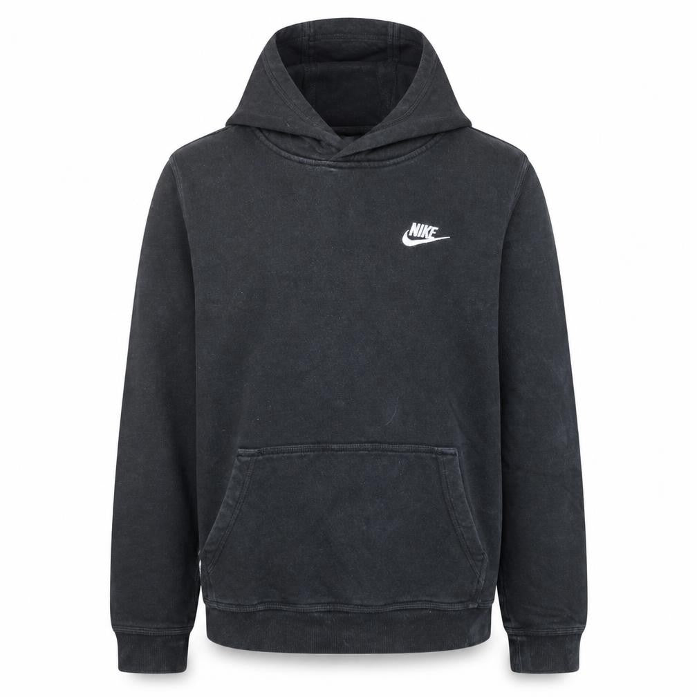 Front view of Nike boys’ black xl pullover hoodie fleece sweatshirt with logo