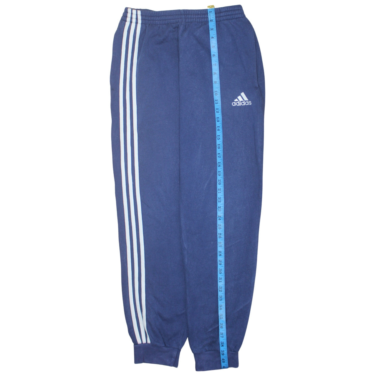 Adidas Men's Blue Track Pants S Regular Fit Cotton Blend Activewear