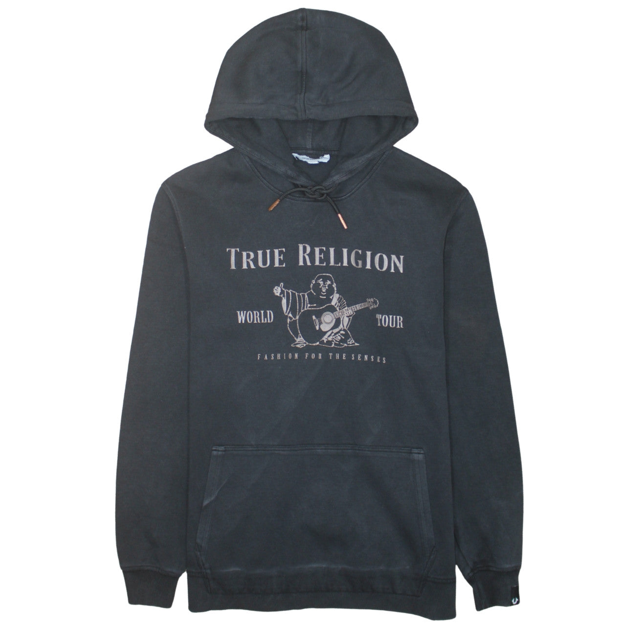 True Religion Men's Black L Pullover Hoodie Graphic Print Fleece