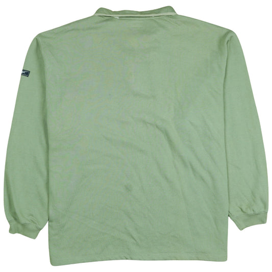 Reebok Men's Green L 1/4 Zip Fleece Pullover Sweatshirt