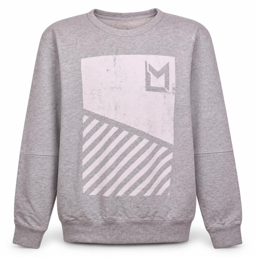 Reebok Men's Grey Graphic Print Crew Neck Sweatshirt XS