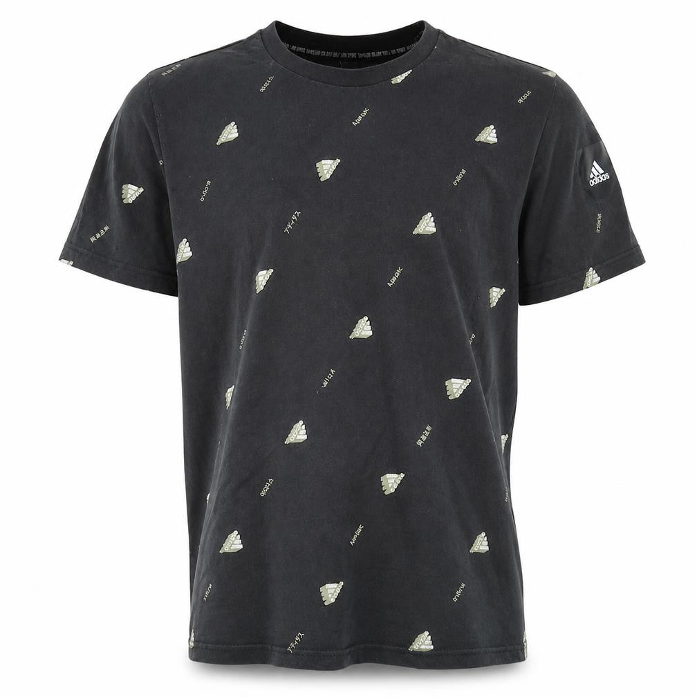 Adidas Men's Black Logo Graphic Print Cotton T-Shirt Size L