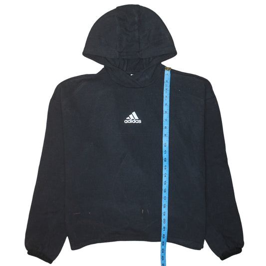 Adidas Womens Black Pullover Hoodie Size M 12-14 Cotton Blend