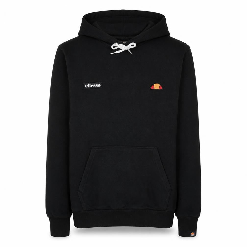 Ellesse Men's Black Pullover Hoodie S Embroidered Logo Fleece