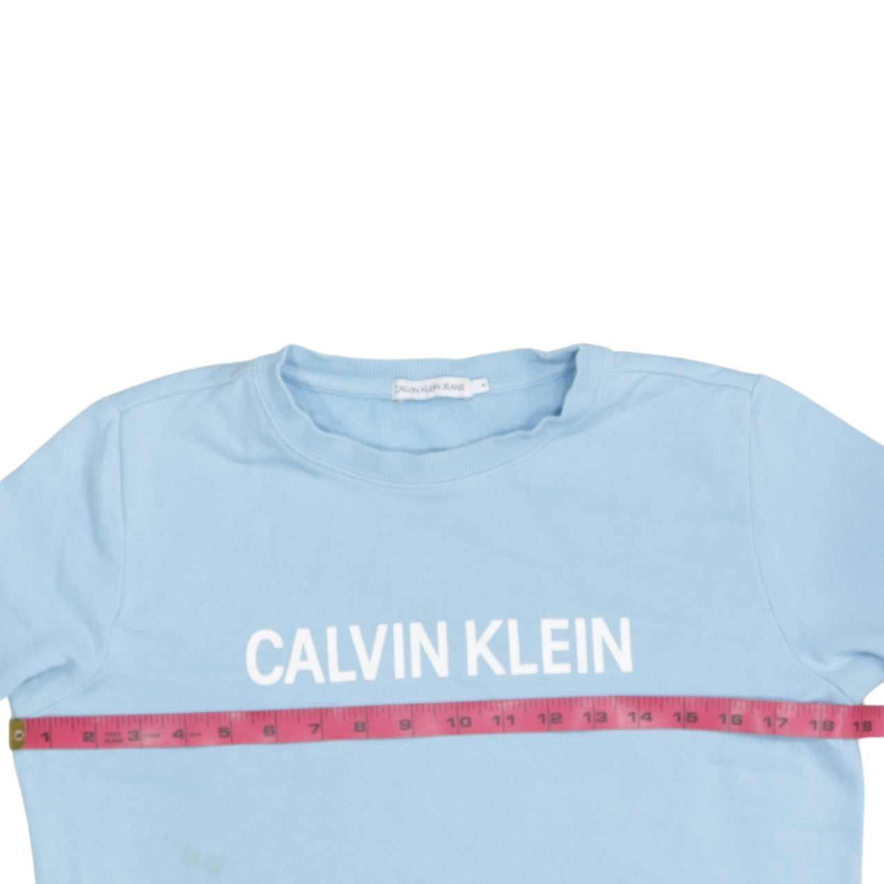 Calvin Klein Jeans Mens Blue Crew Neck Cotton Sweatshirt Size 14