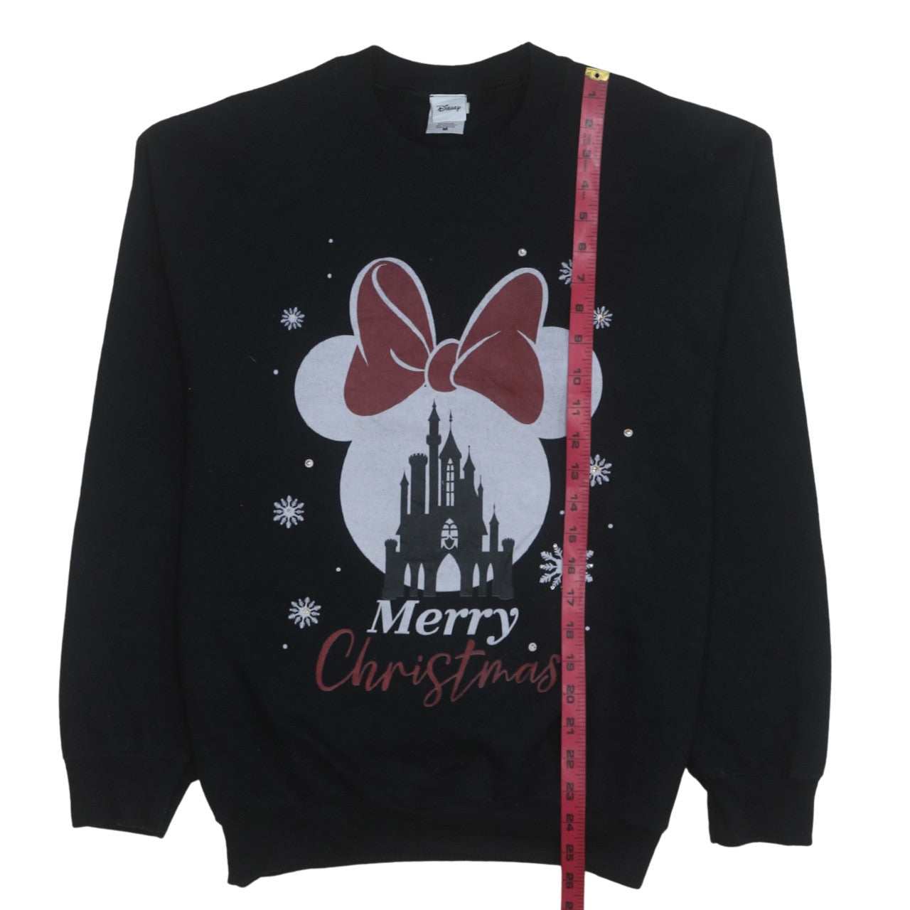 Disney Women Black Christmas Minnie Mouse Sweatshirt Medium