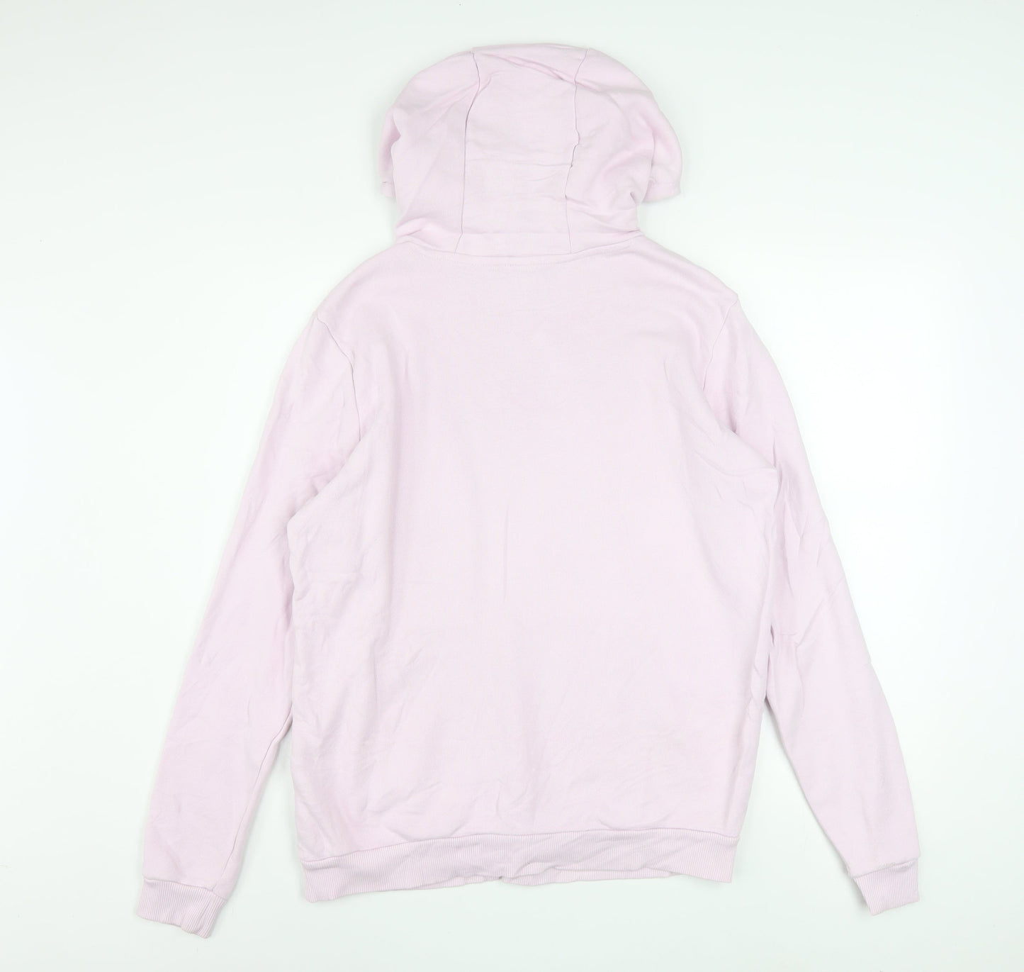 Reebok Womens Pink Pullover Hoodie Medium Cotton Logo Sweatshirt