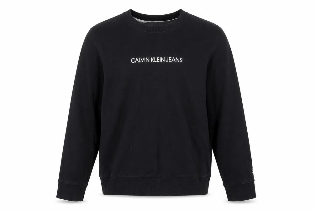Calvin Klein Jeans Men's Black Logo Crew Neck Sweatshirt Size L
