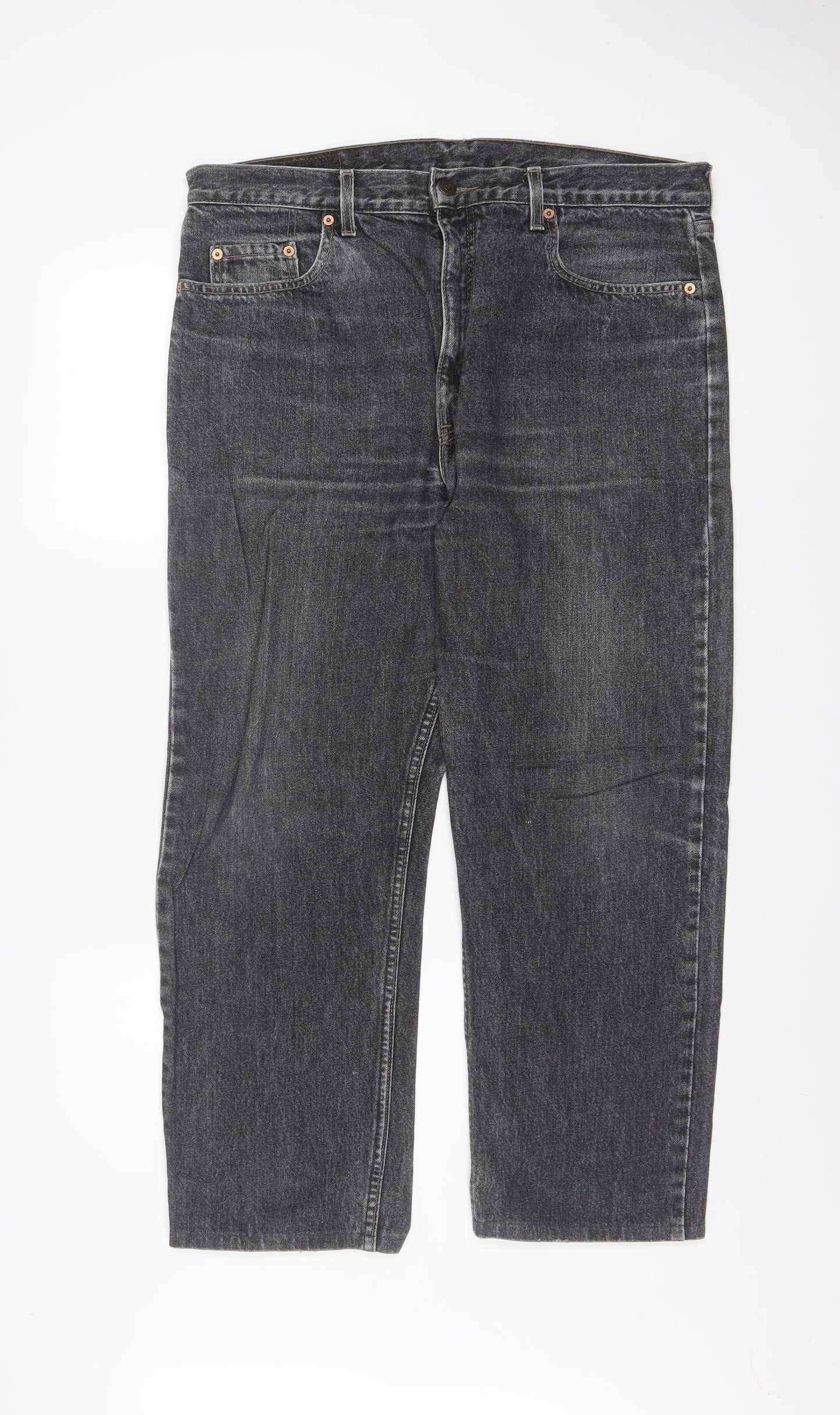 Levi's 615 Men's Grey Stonewash Straight Jeans W39 L30 Regular Fit
