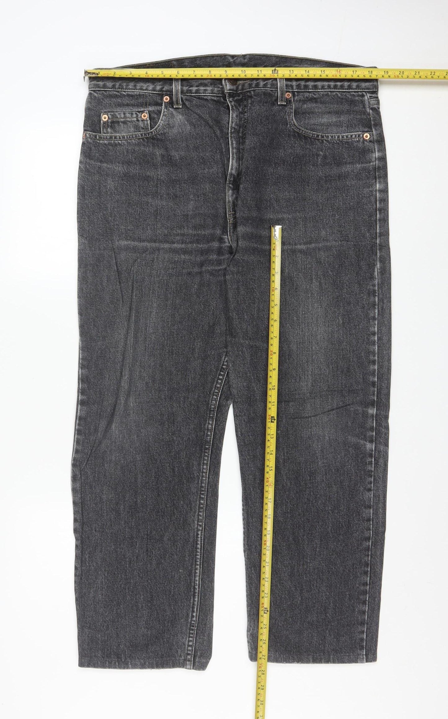 Levi's 615 Men's Grey Stonewash Straight Jeans W39 L30 Regular Fit