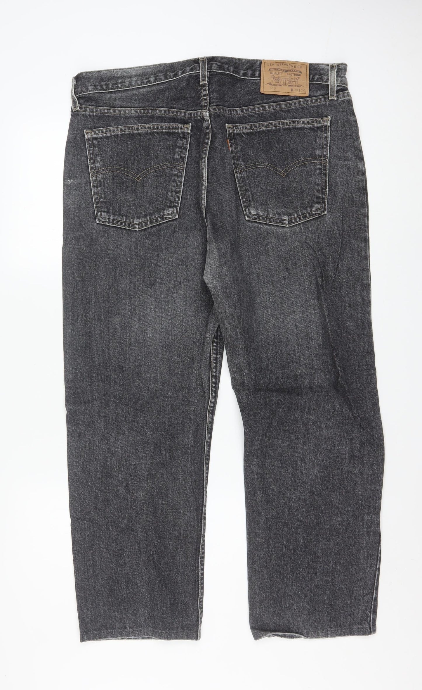 Levi's 615 Men's Grey Stonewash Straight Jeans W39 L30 Regular Fit