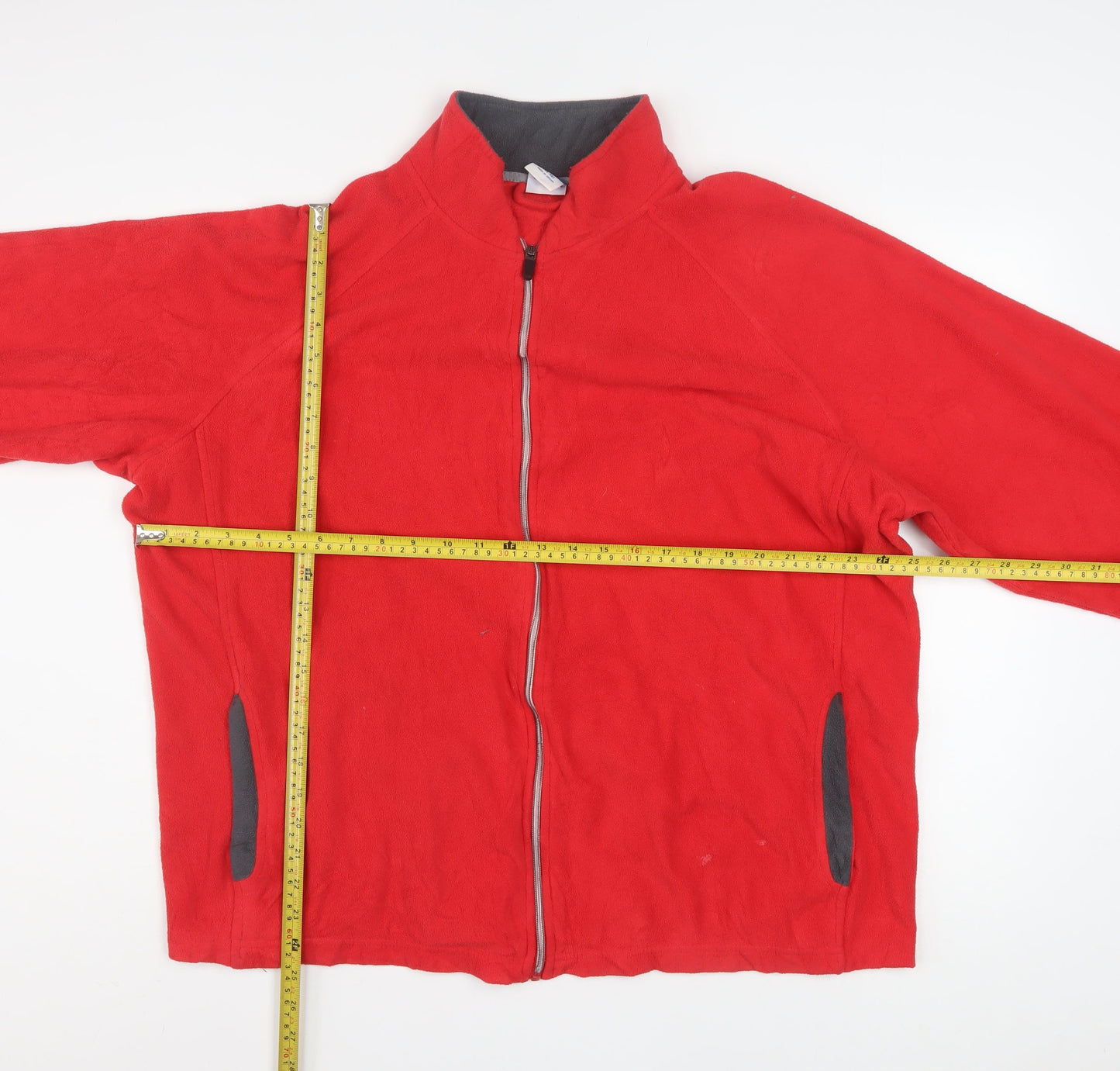 Starter Mens Red Fleece Full Zip Jacket XL Regular Fit
