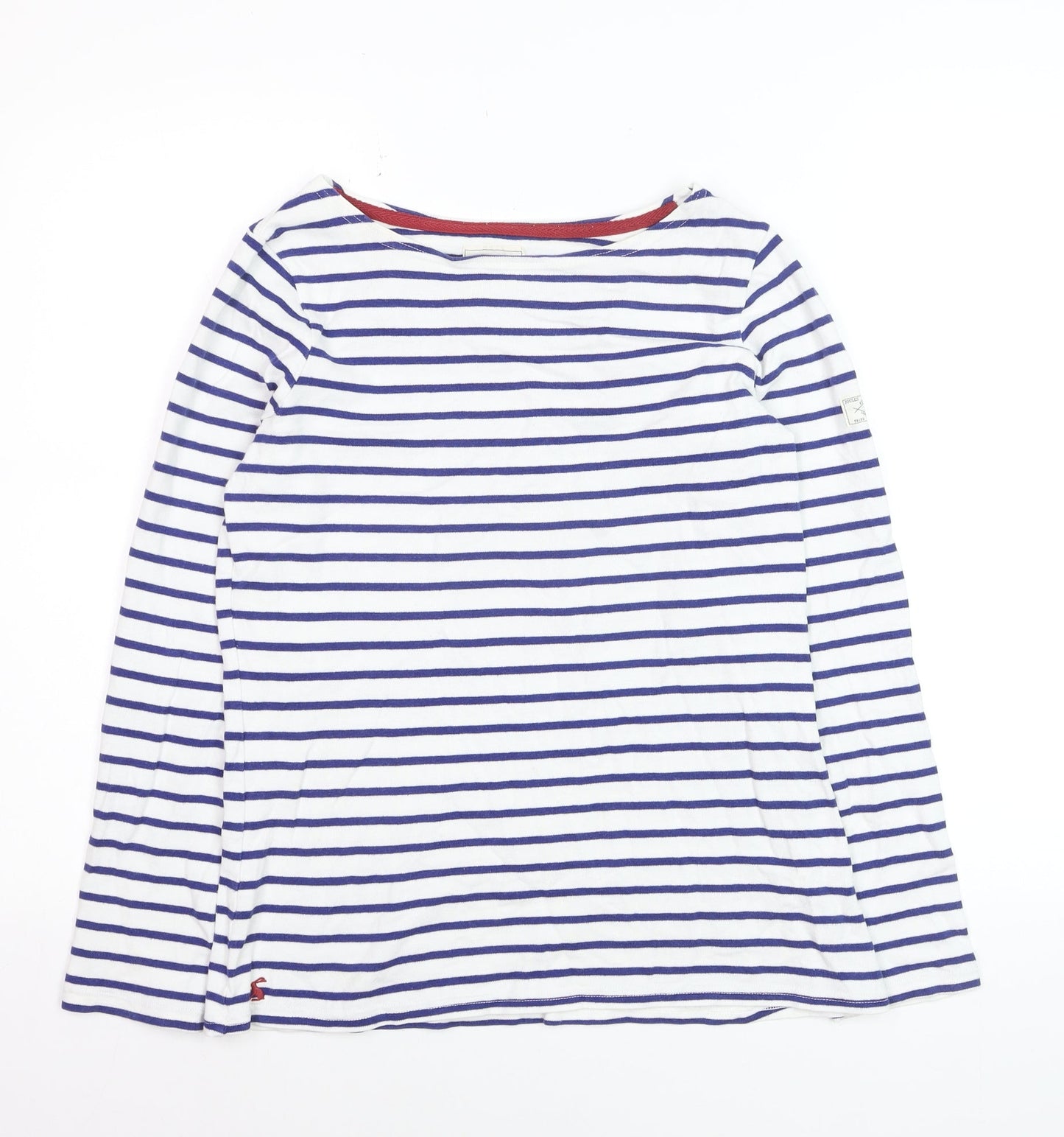 Joules Women’s Blue White Striped Long Sleeve Cotton Top UK10