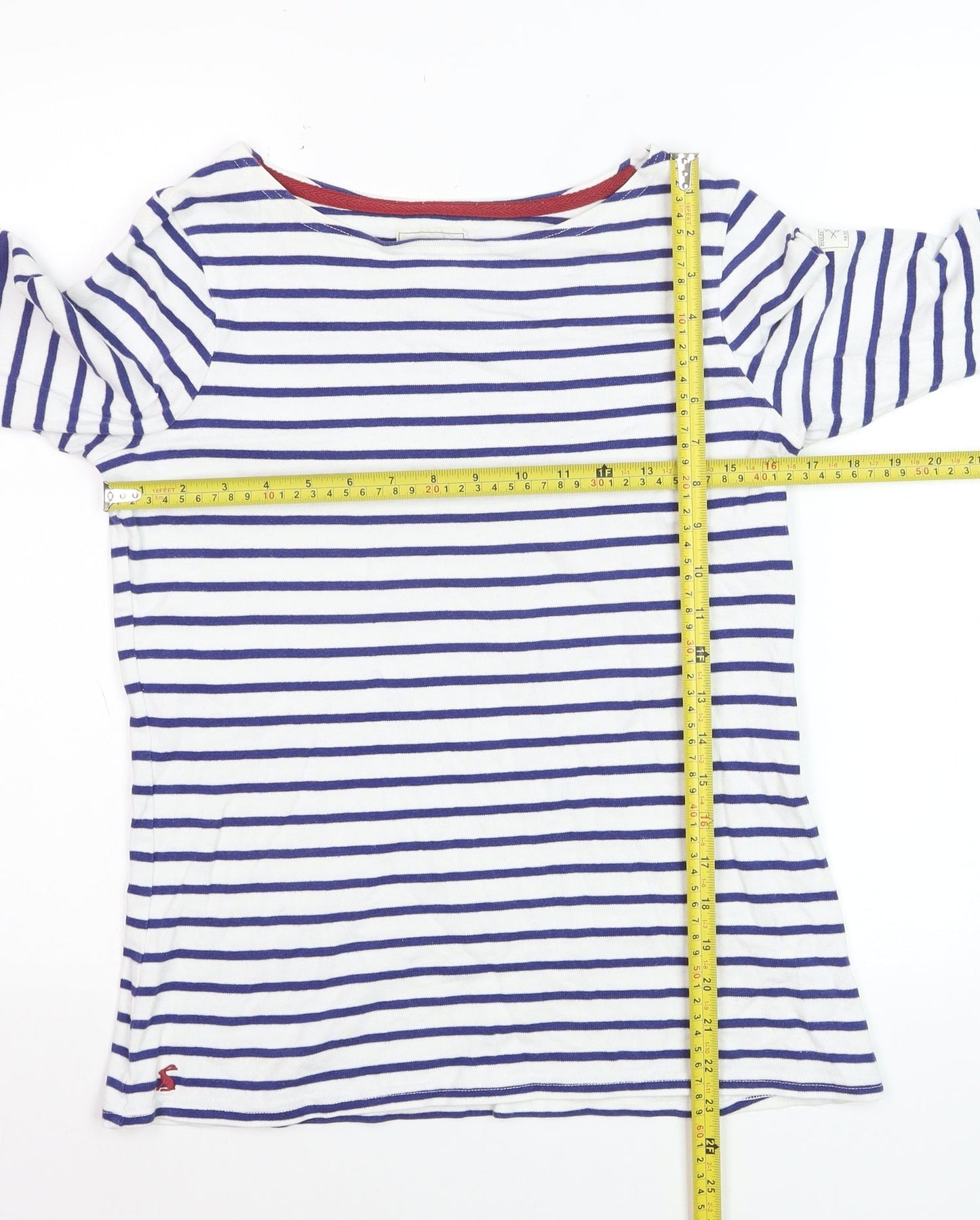 Joules Women’s Blue White Striped Long Sleeve Cotton Top UK10