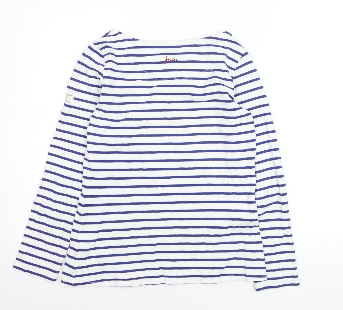 Joules Women’s Blue White Striped Long Sleeve Cotton Top UK10