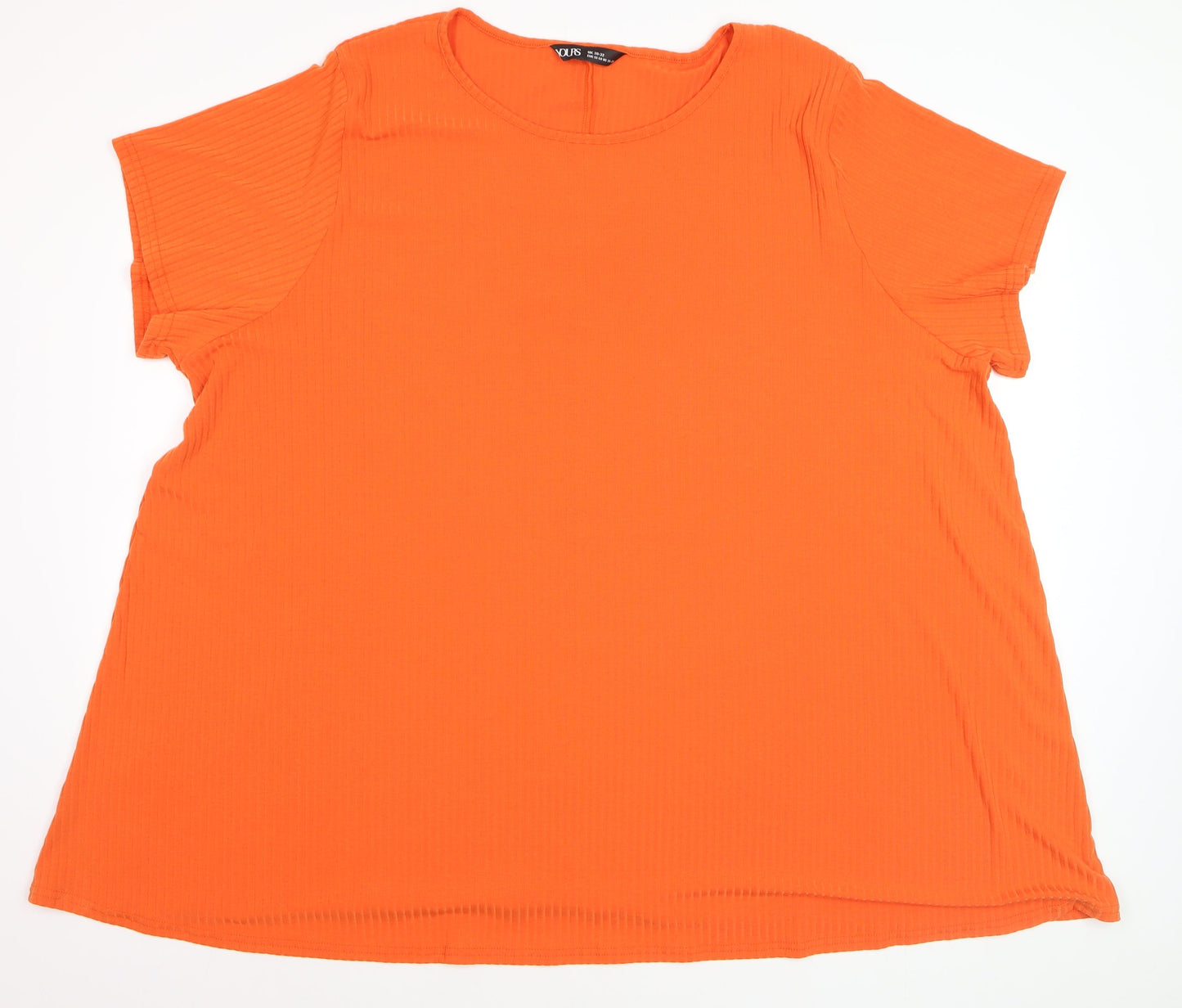 Yours Women's Orange Plus Size 30 Basic Round Neck T-Shirt
