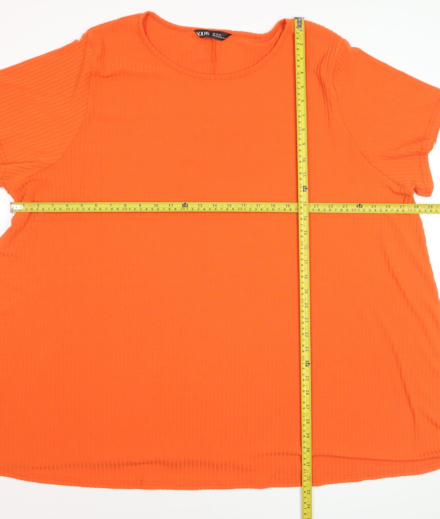 Yours Women's Orange Plus Size 30 Basic Round Neck T-Shirt
