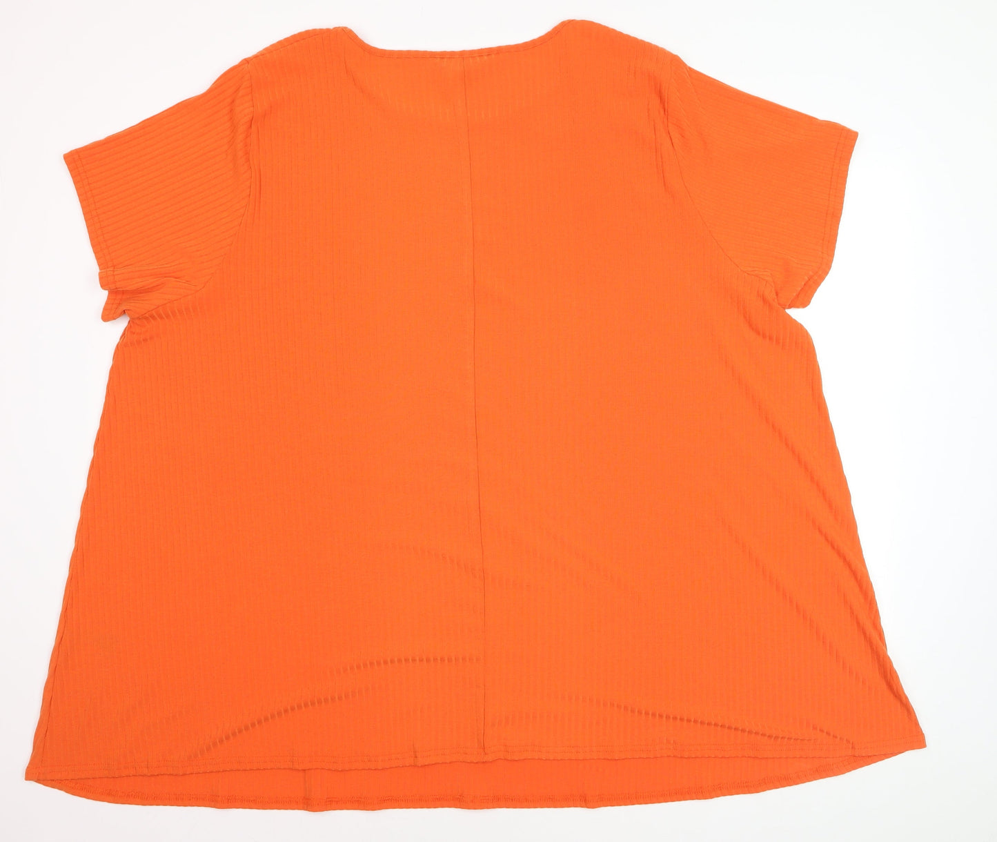Yours Women's Orange Plus Size 30 Basic Round Neck T-Shirt