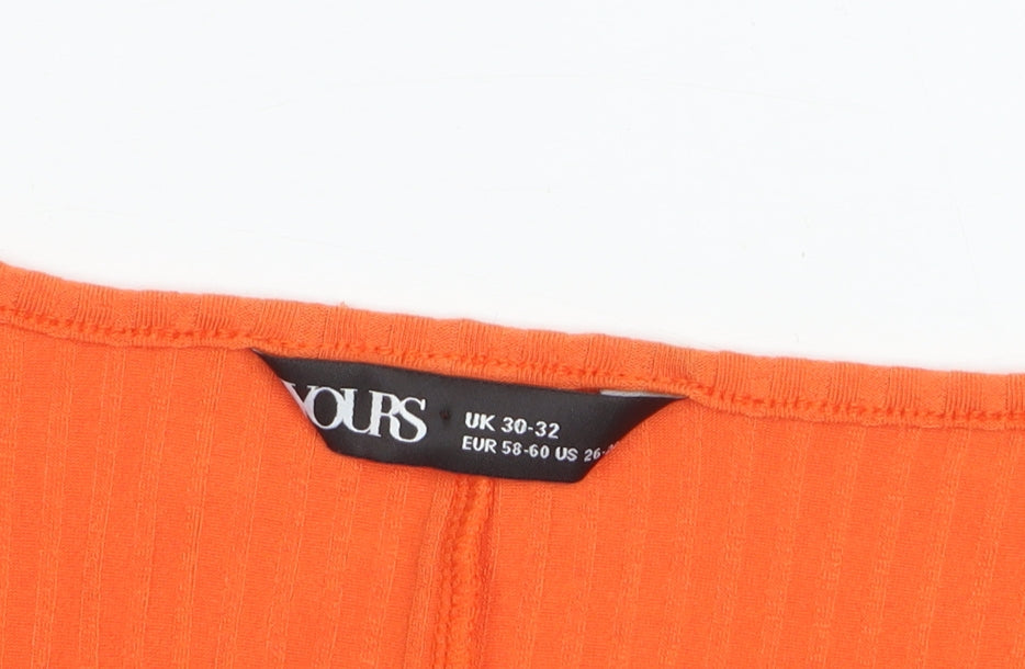 Yours Women's Orange Plus Size 30 Basic Round Neck T-Shirt