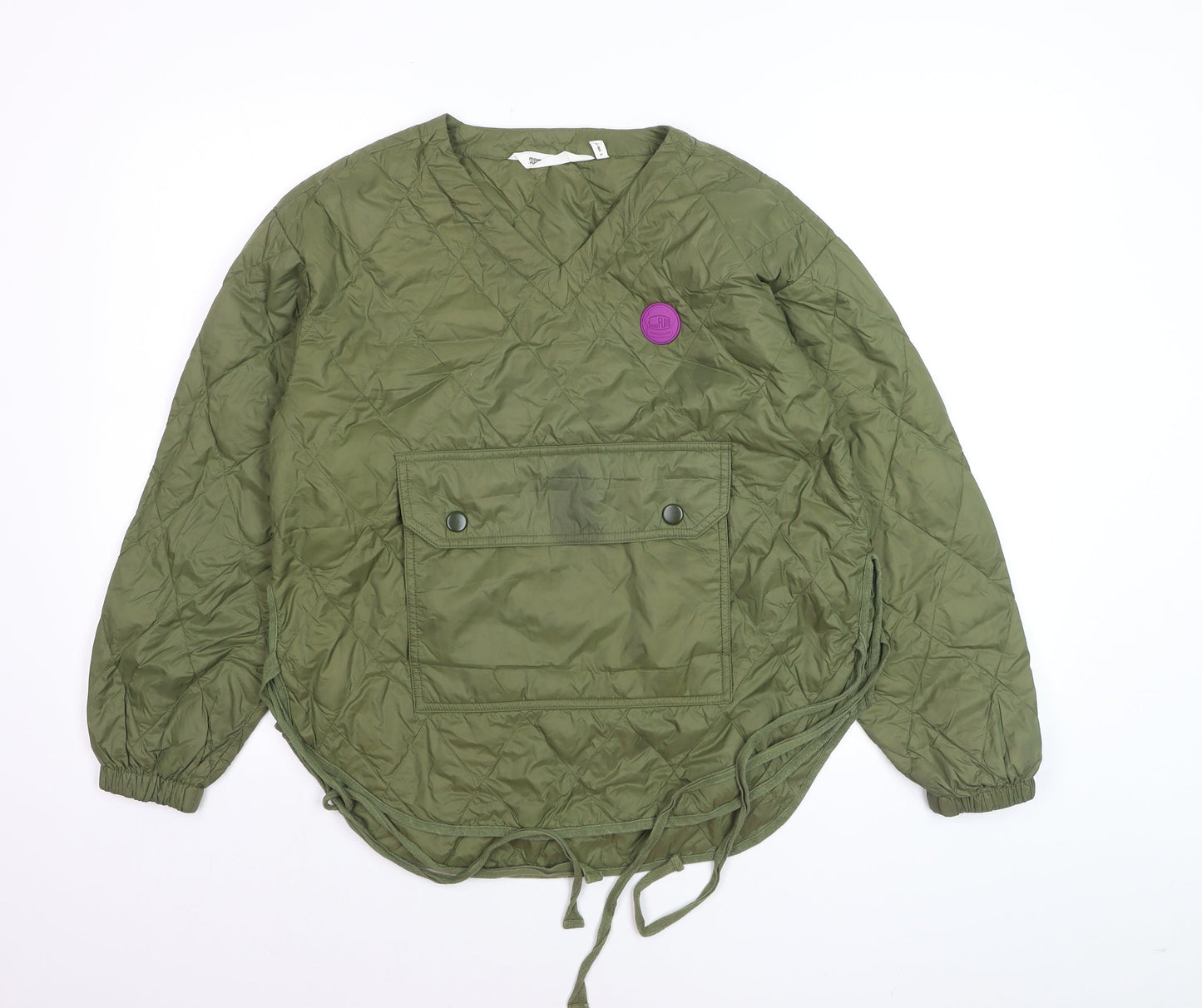 Moveup Women Khaki Quilted Pullover Jacket S Lightweight Casual