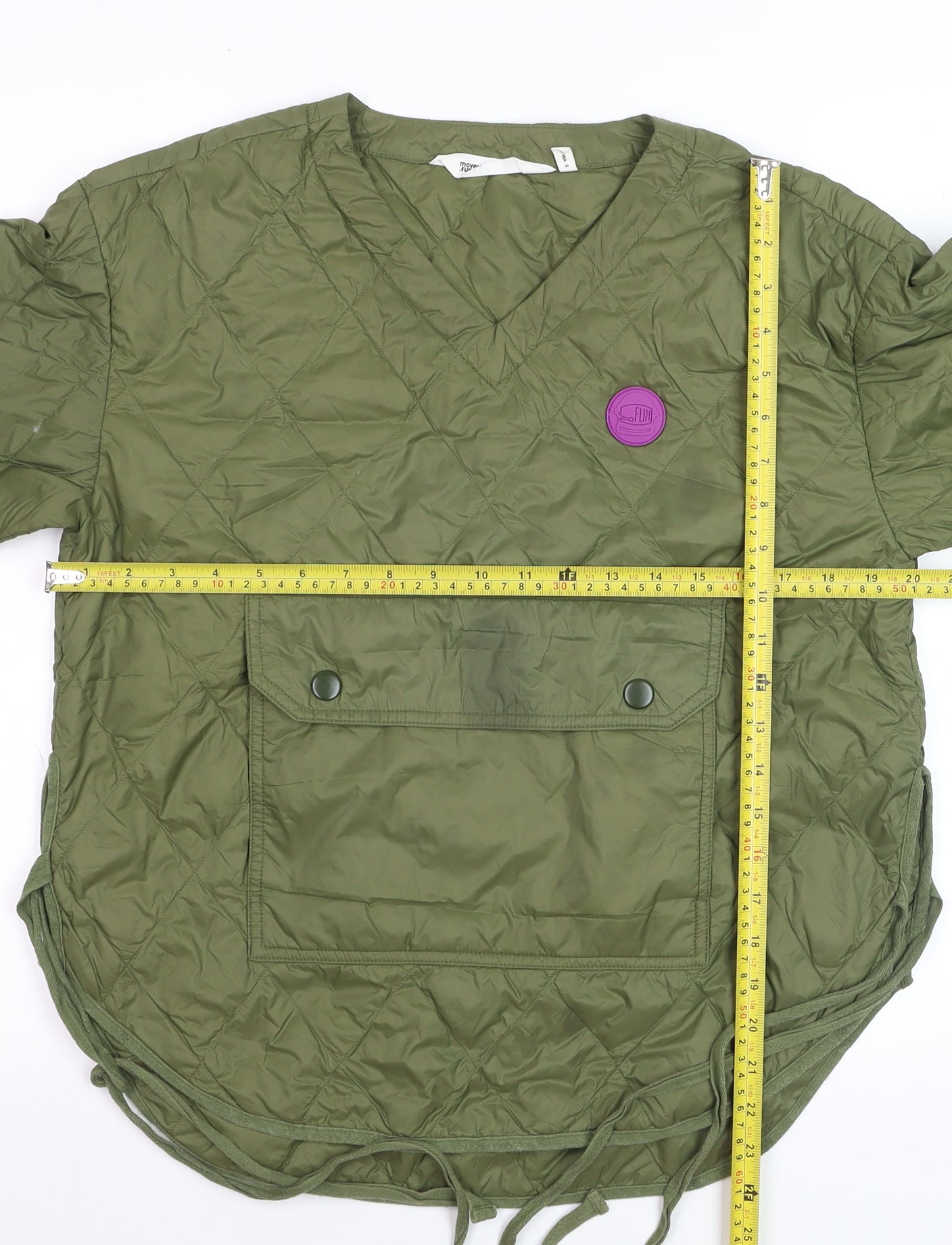 Moveup Women Khaki Quilted Pullover Jacket S Lightweight Casual