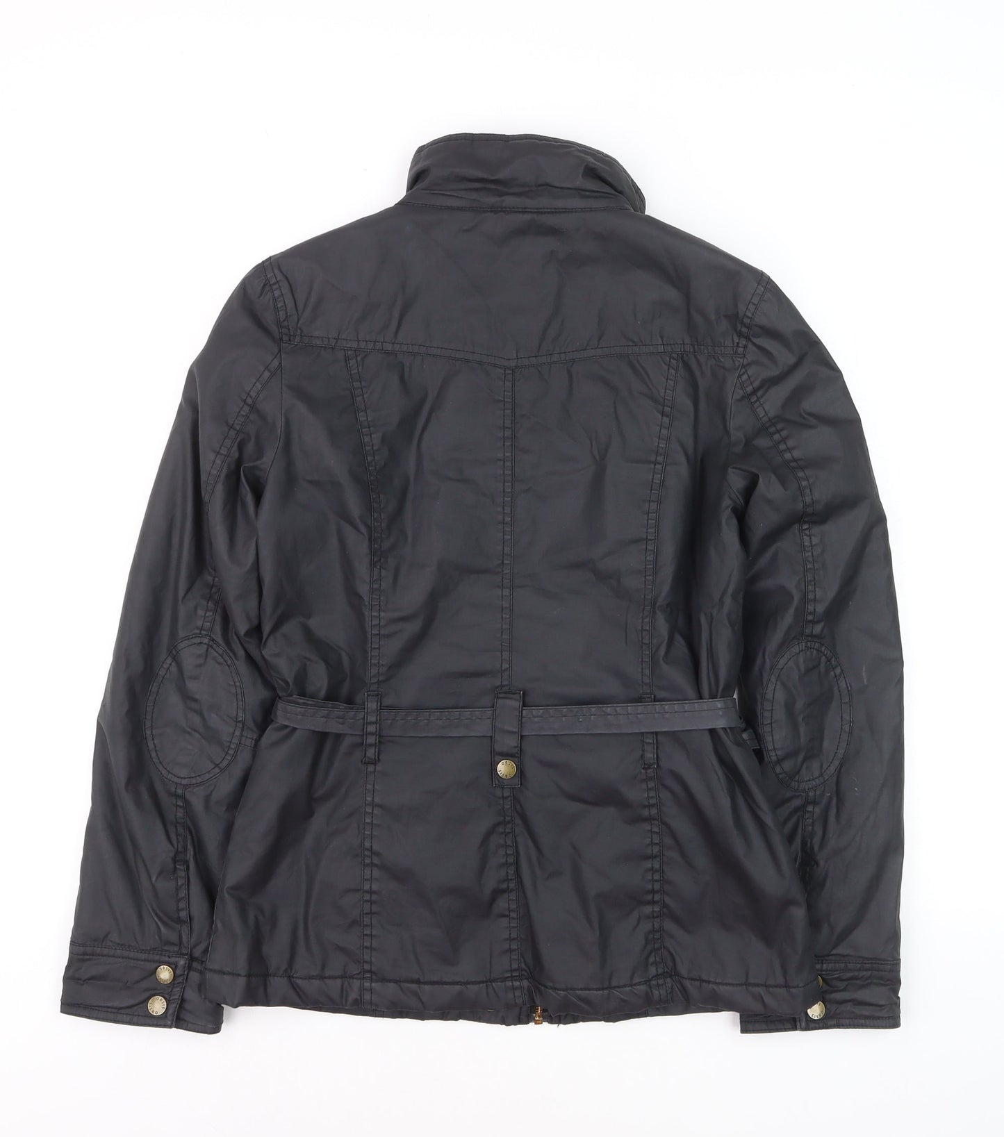 Oasis Women's Black Belted Military Jacket Size S