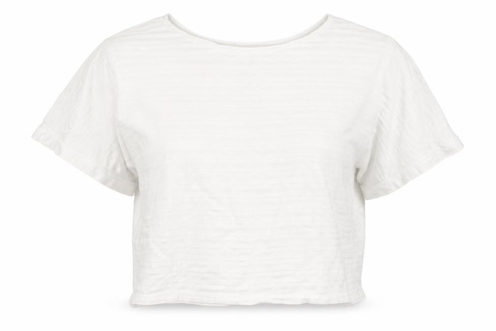 Mango Women's White XS Relaxed Cotton Blend Short Sleeve T-Shirt