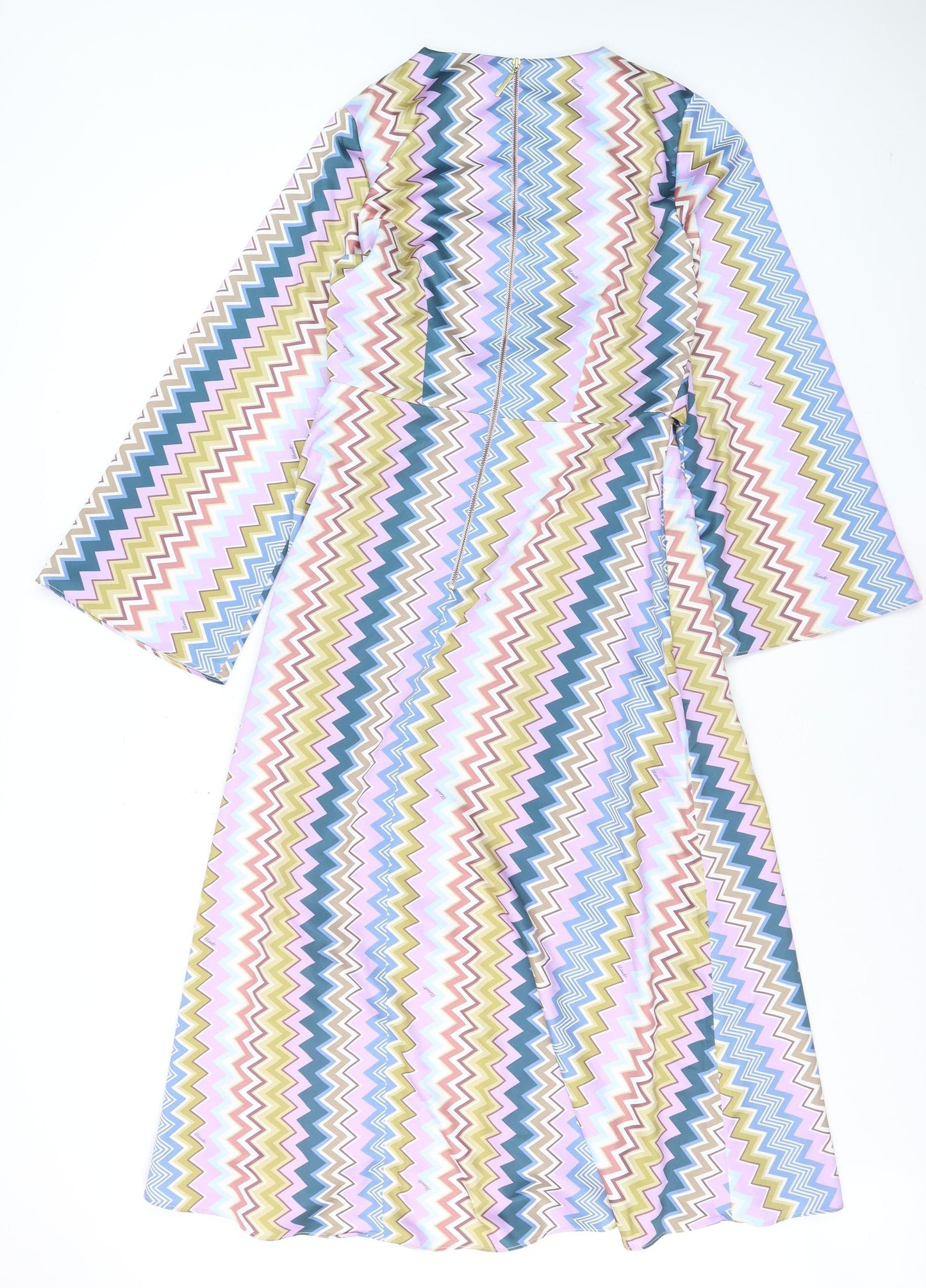 Closet London Women’s Multicoloured Chevron Midi Wrap Dress Size 10