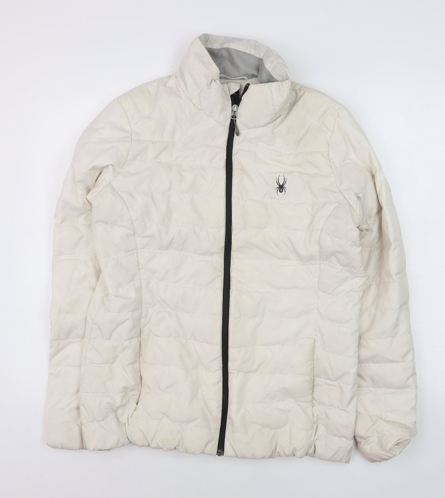 Spyder Women's Ivory Puffer Jacket L Lightweight Down Insulated