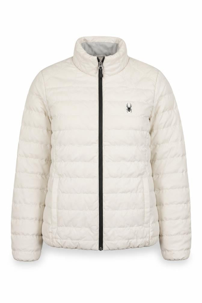 Spyder Women's Ivory Puffer Jacket L Lightweight Down Insulated