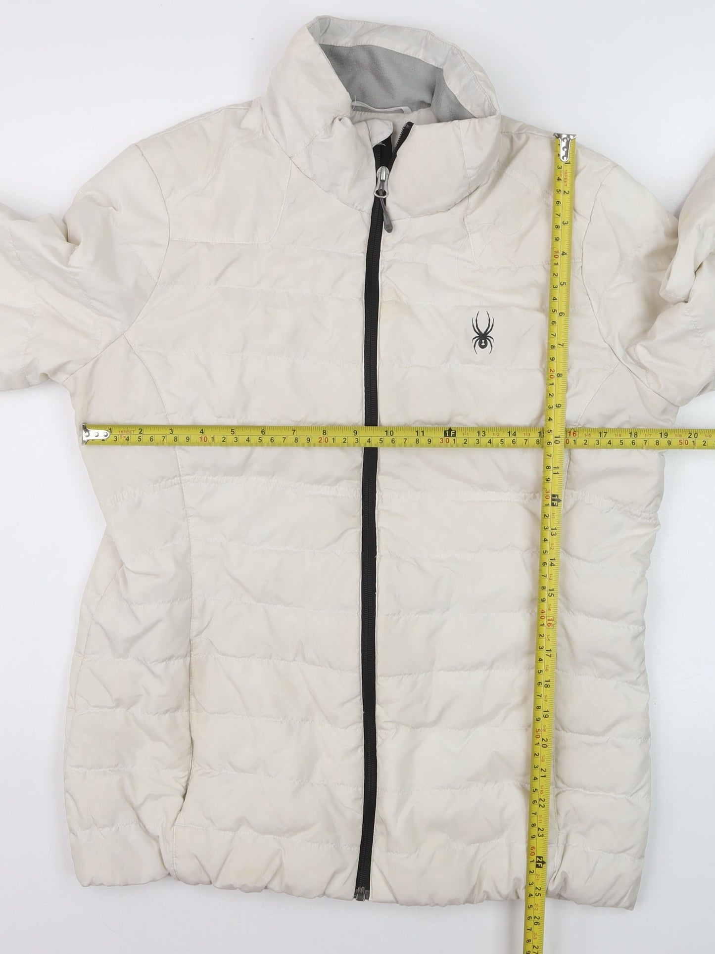 Spyder Women's Ivory Puffer Jacket L Lightweight Down Insulated