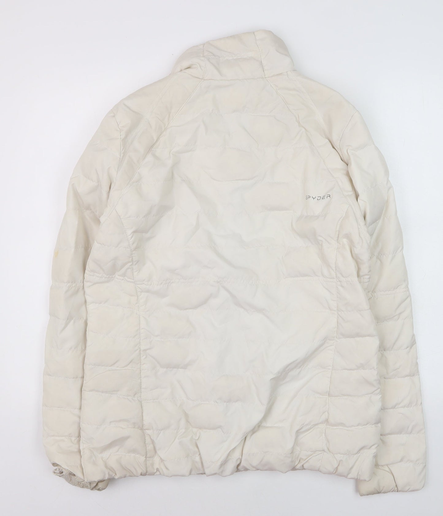 Spyder Women's Ivory Puffer Jacket L Lightweight Down Insulated